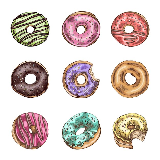 甜甜圈插画