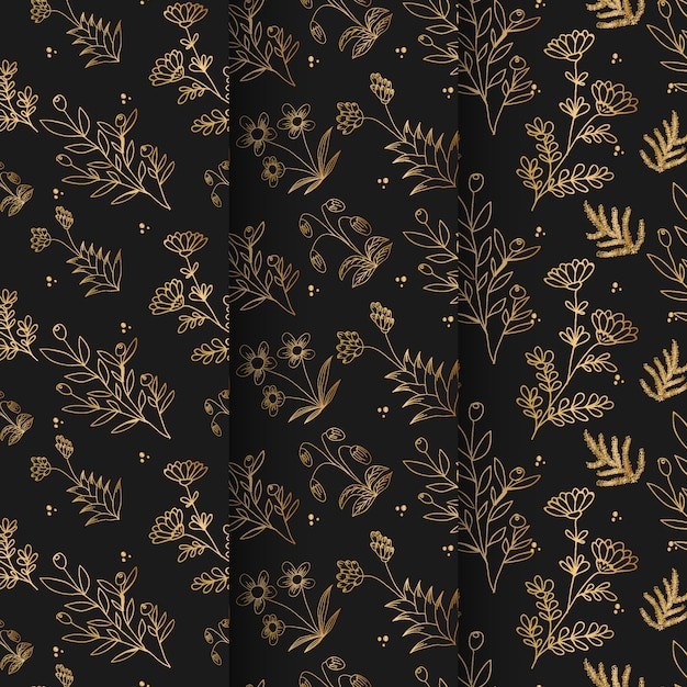 华丽金色植物花纹