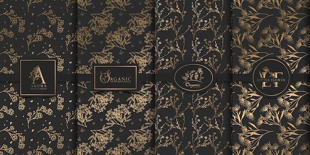 华丽金色植物花纹