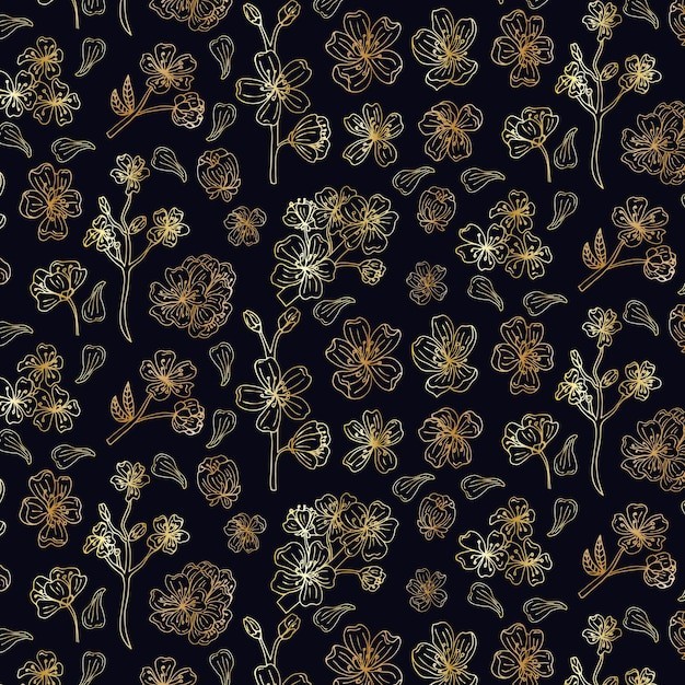 华丽金色植物花纹