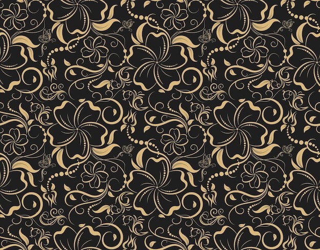 华丽金色植物花纹