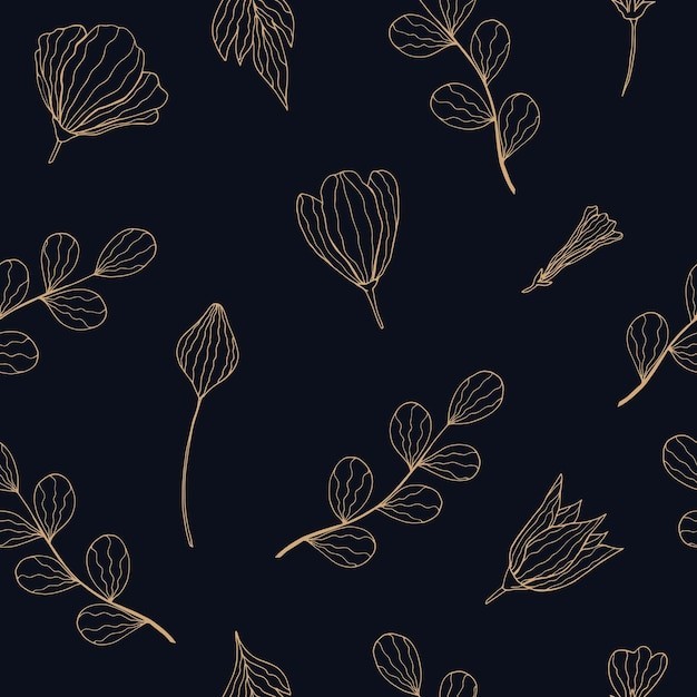 华丽金色植物花纹