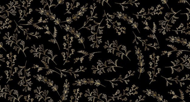 华丽金色植物花纹