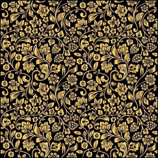 华丽金色植物花纹