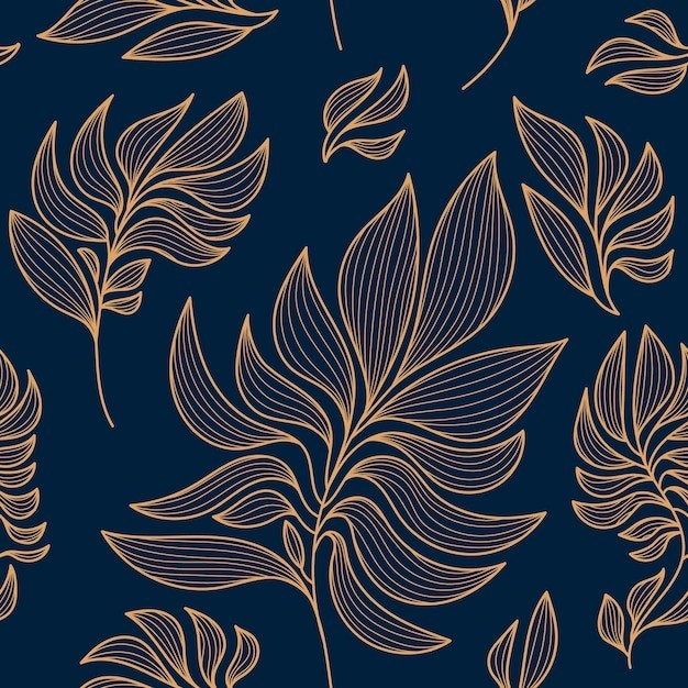 华丽金色植物花纹