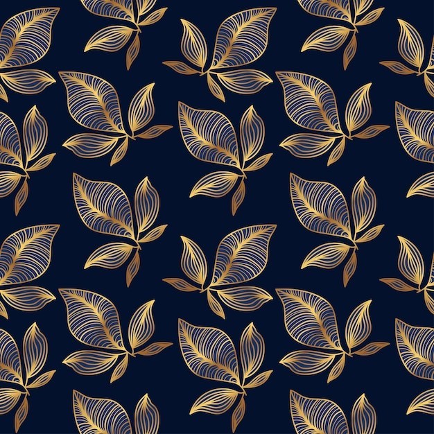 华丽金色植物花纹