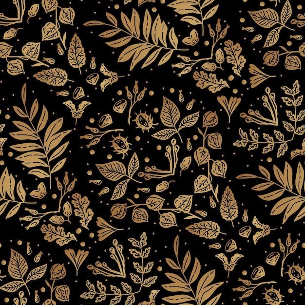 华丽金色植物花纹