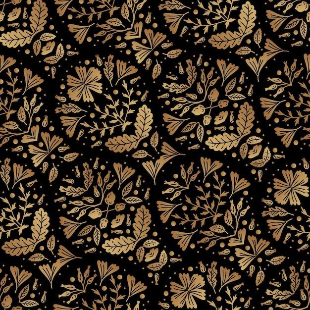 华丽金色植物花纹
