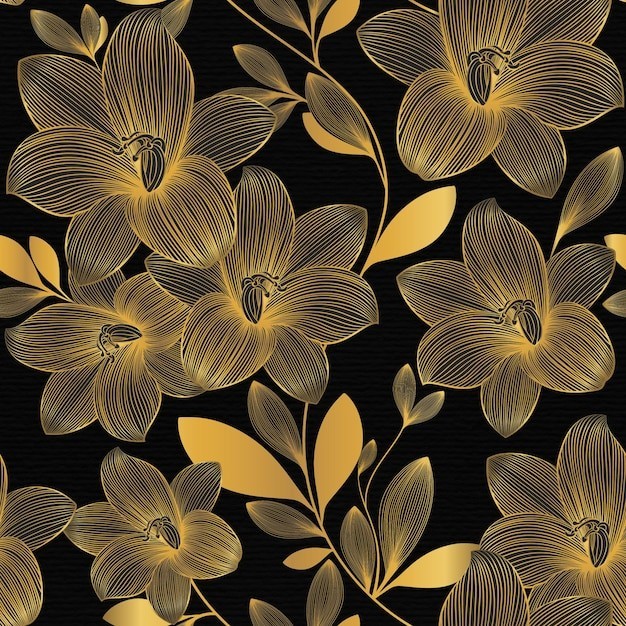 华丽金色植物花纹