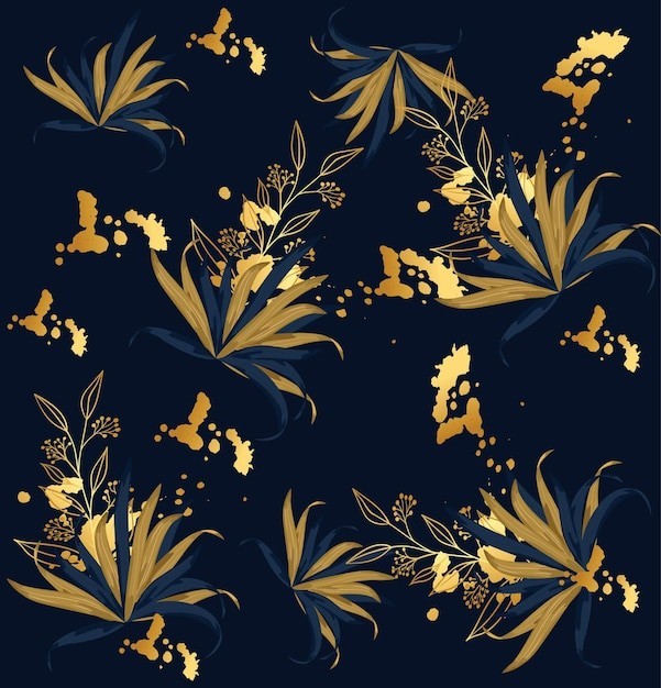 华丽金色植物花纹