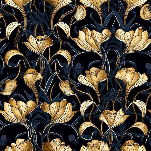 华丽金色植物花纹