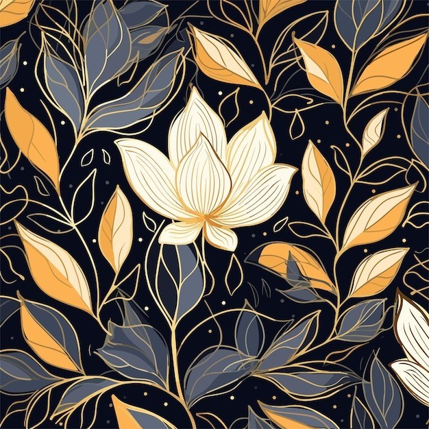 华丽金色植物花纹