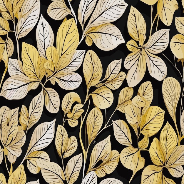 华丽金色植物花纹