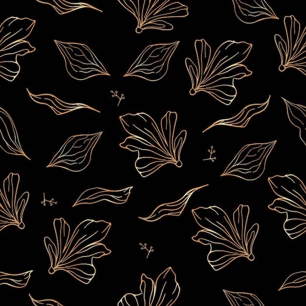 华丽金色植物花纹