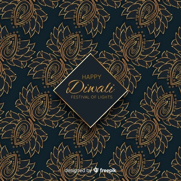 华丽金色植物花纹