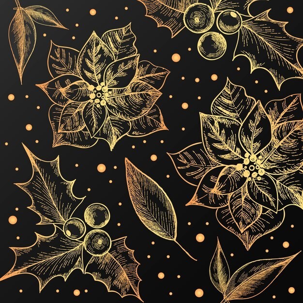 华丽金色植物花纹