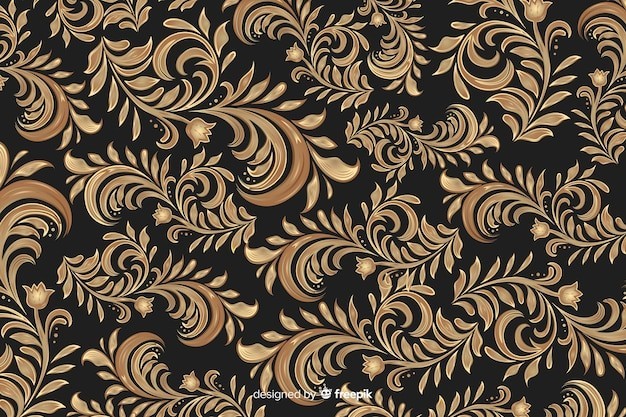 华丽金色植物花纹