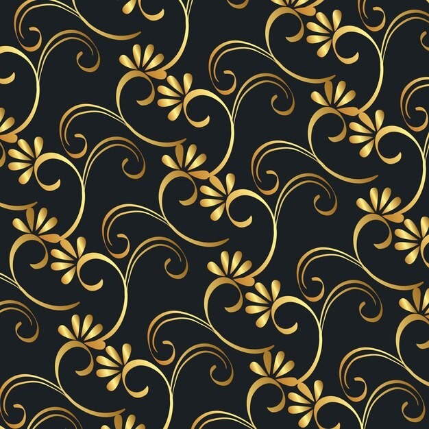 华丽金色植物花纹