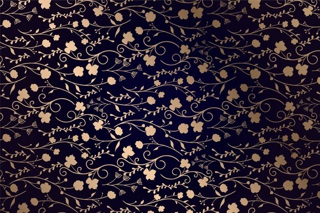 华丽金色植物花纹