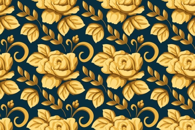华丽金色植物花纹