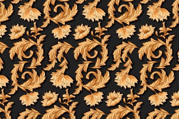 华丽金色植物花纹