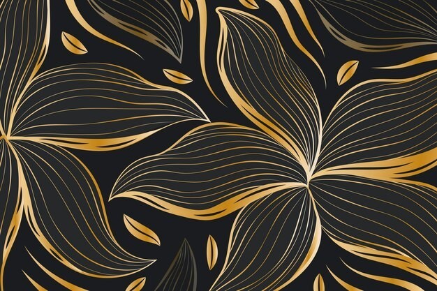 华丽金色植物花纹