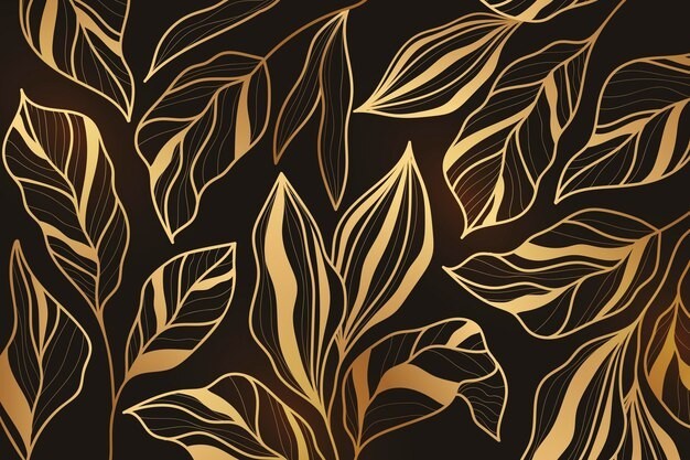 华丽金色植物花纹