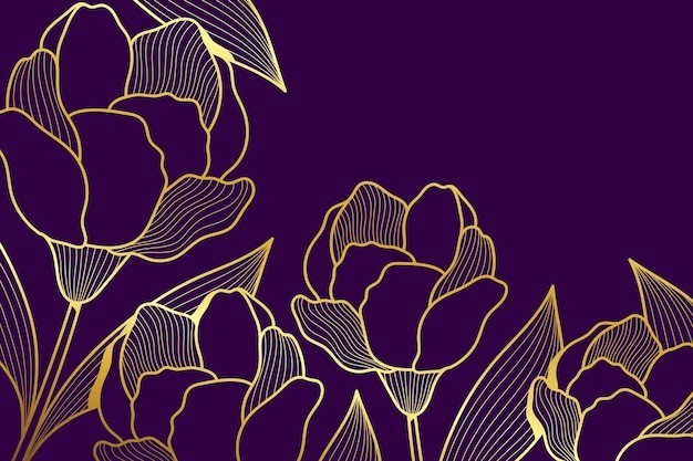 华丽金色植物花纹