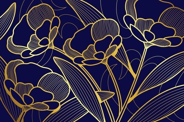 华丽金色植物花纹