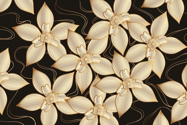 华丽金色植物花纹