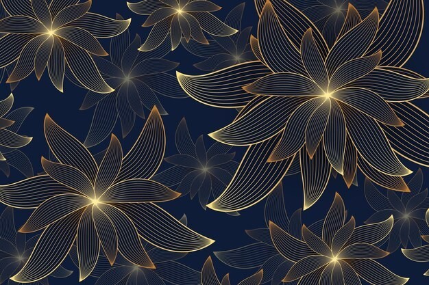 华丽金色植物花纹