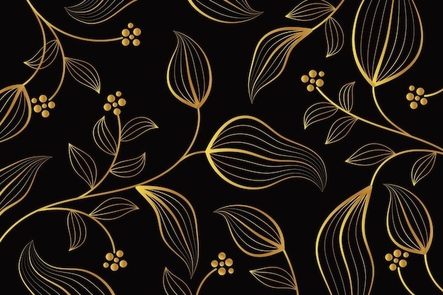 华丽金色植物花纹