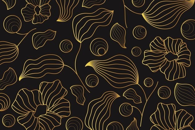 华丽金色植物花纹