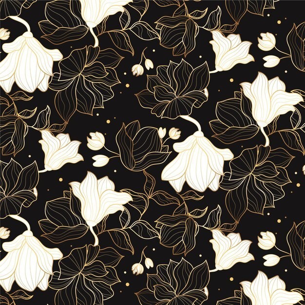 华丽金色植物花纹