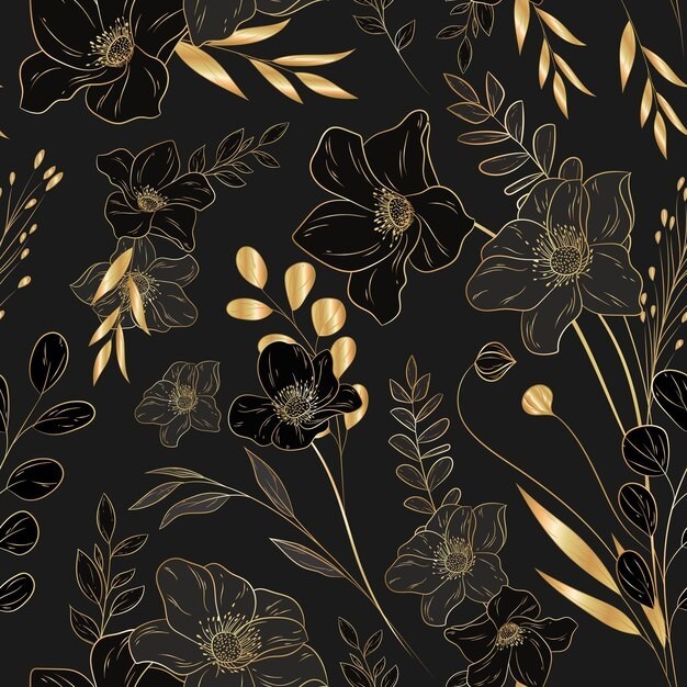 华丽金色植物花纹