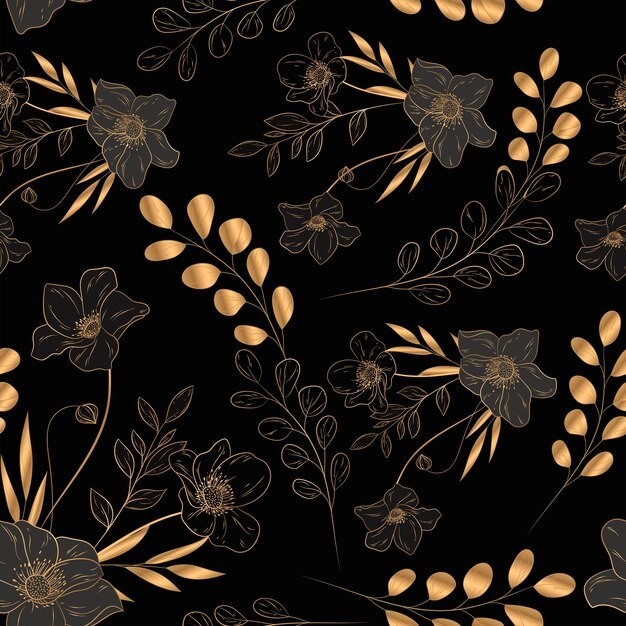 华丽金色植物花纹