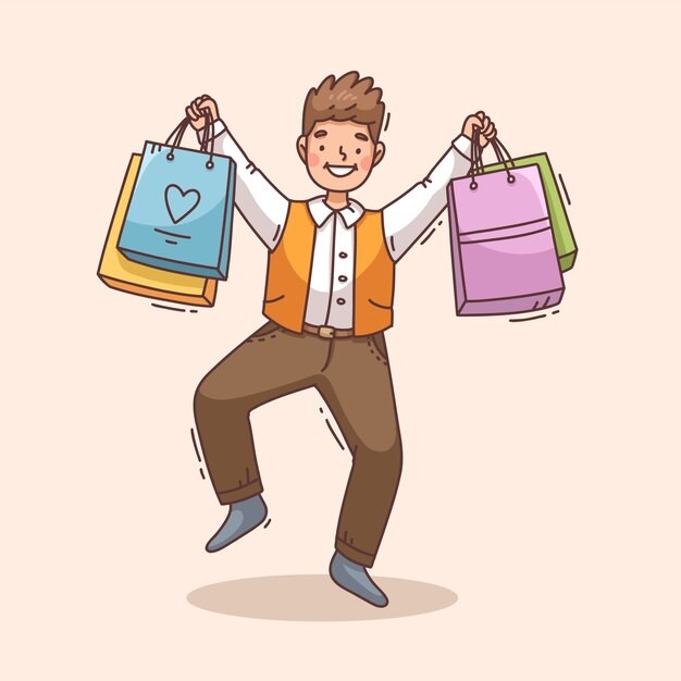 购物的男人插画