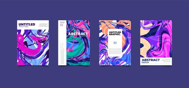 现代抽象多彩渐变液体流体海报模板
