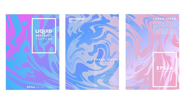 现代抽象多彩渐变液体流体海报模板