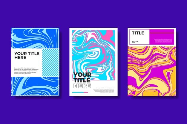 现代抽象多彩渐变液体流体海报模板