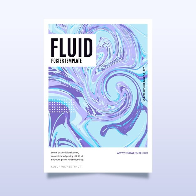 现代抽象多彩渐变液体流体海报模板