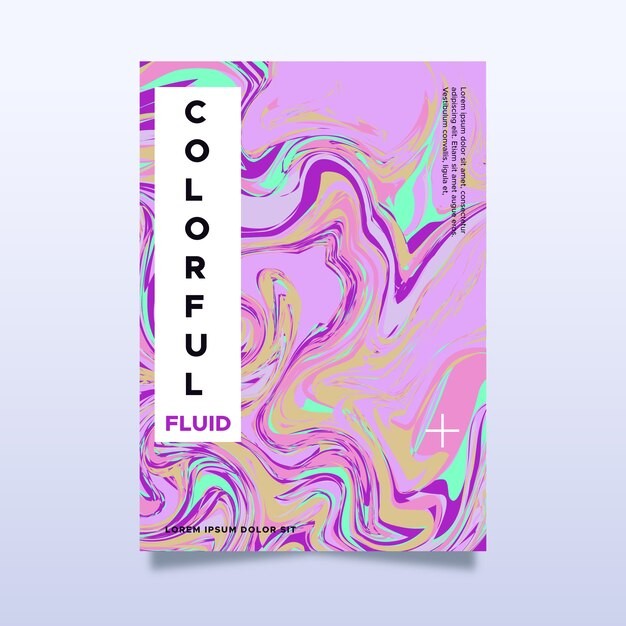 现代抽象多彩渐变液体流体海报模板