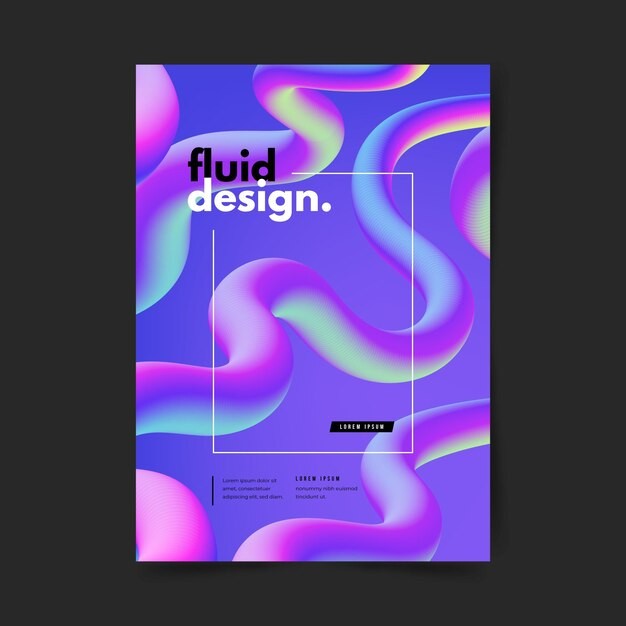 现代抽象多彩渐变液体流体海报模板