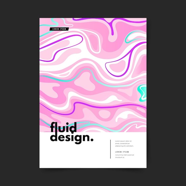 现代抽象多彩渐变液体流体海报模板