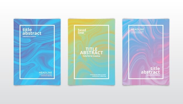 现代抽象多彩渐变液体流体海报模板