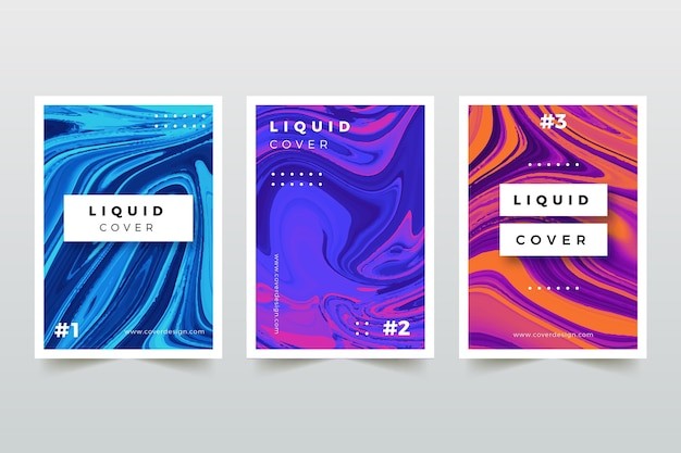 现代抽象多彩渐变液体流体海报模板