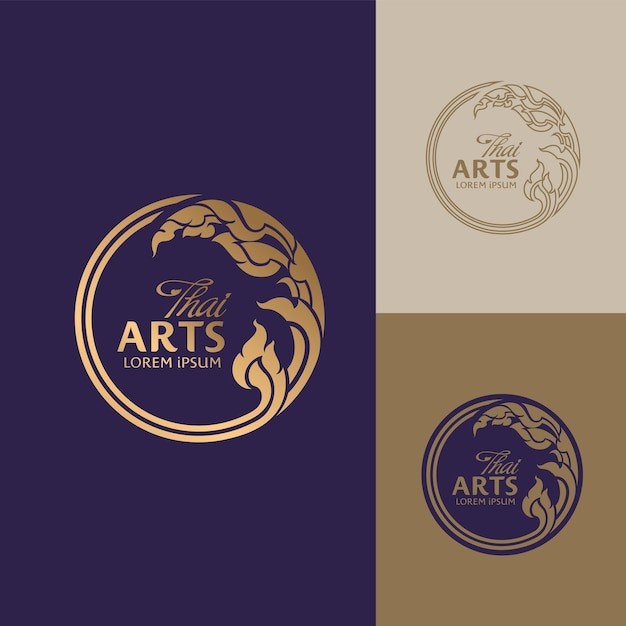 植物树叶圆环标志logo