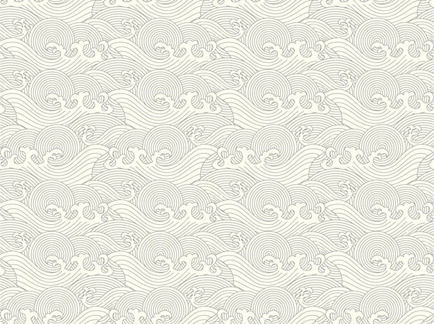 传统水波纹浪花花纹