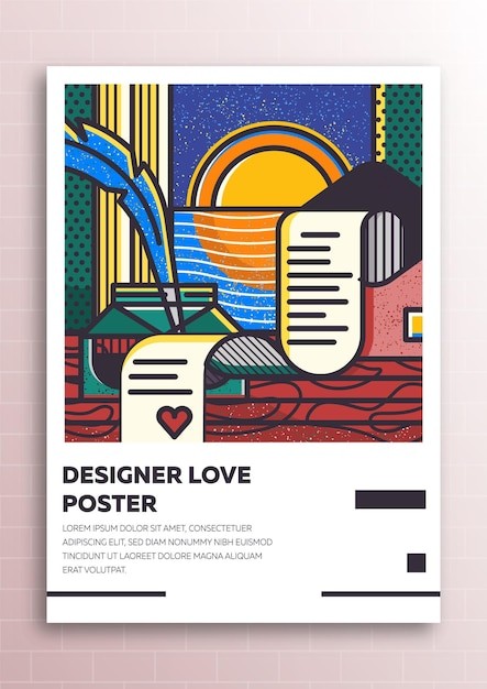 情书爱情情人节海报设计模板