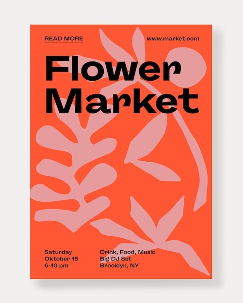 抽象植物艺术海报设计模板